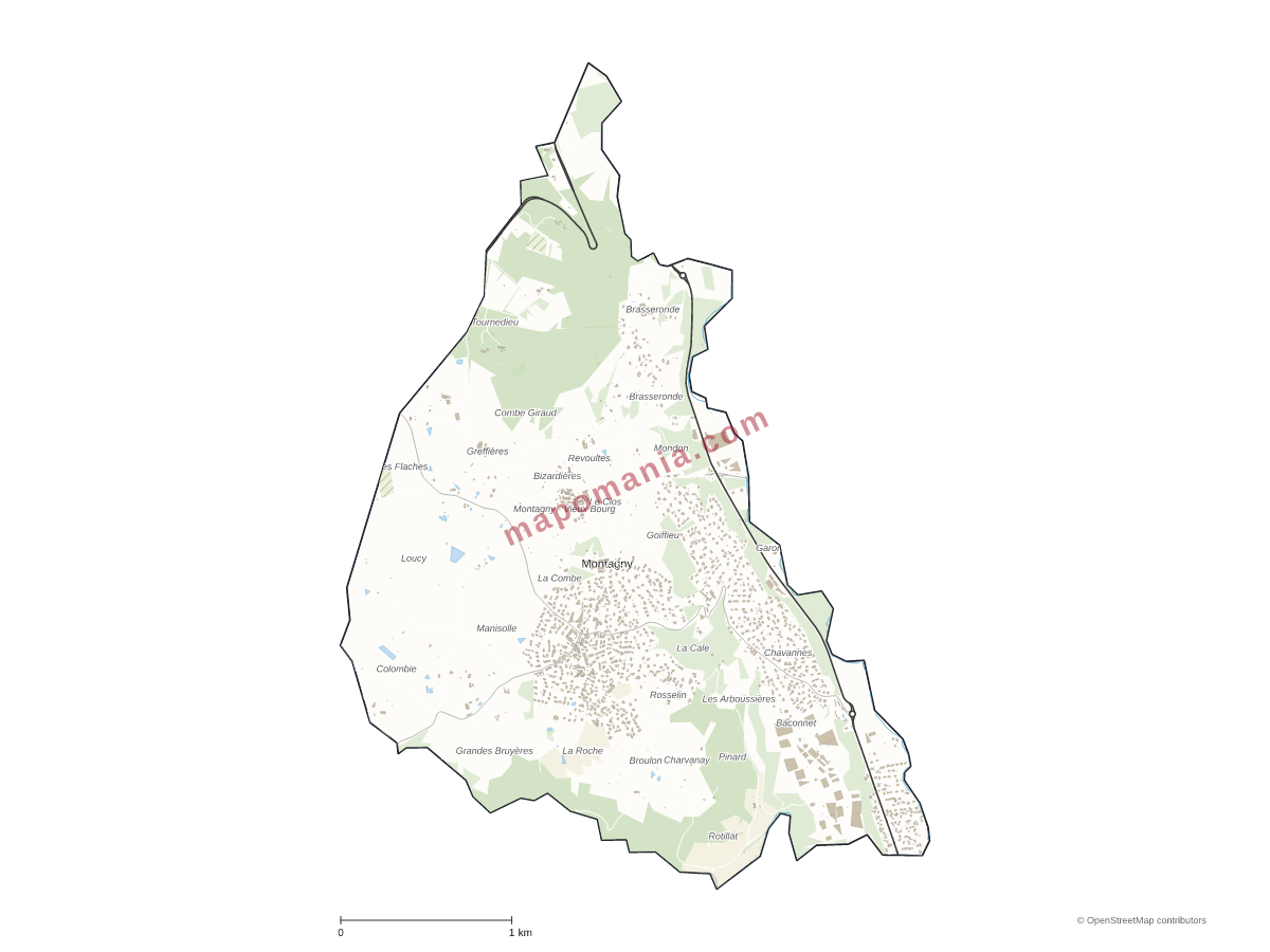 Carte de Montagny à personnaliser