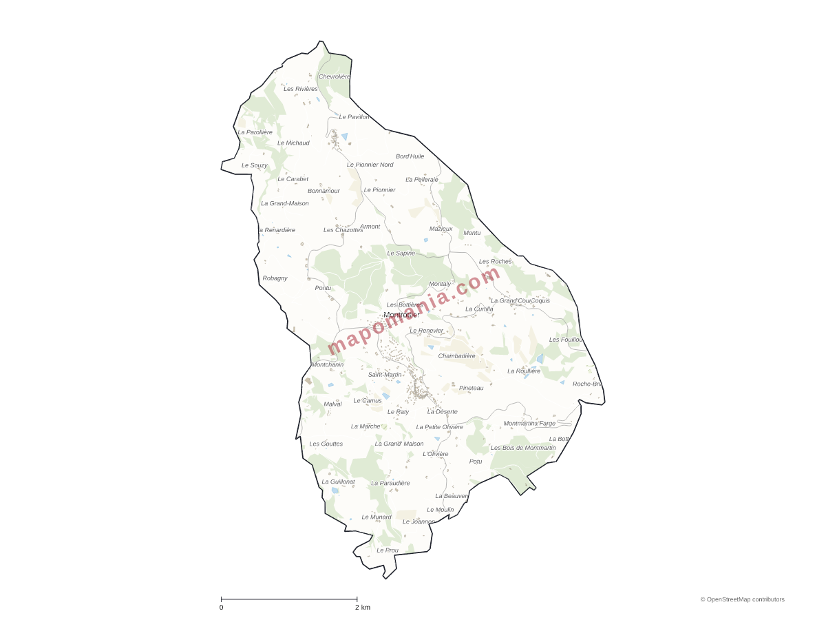 Carte de Montrottier à personnaliser