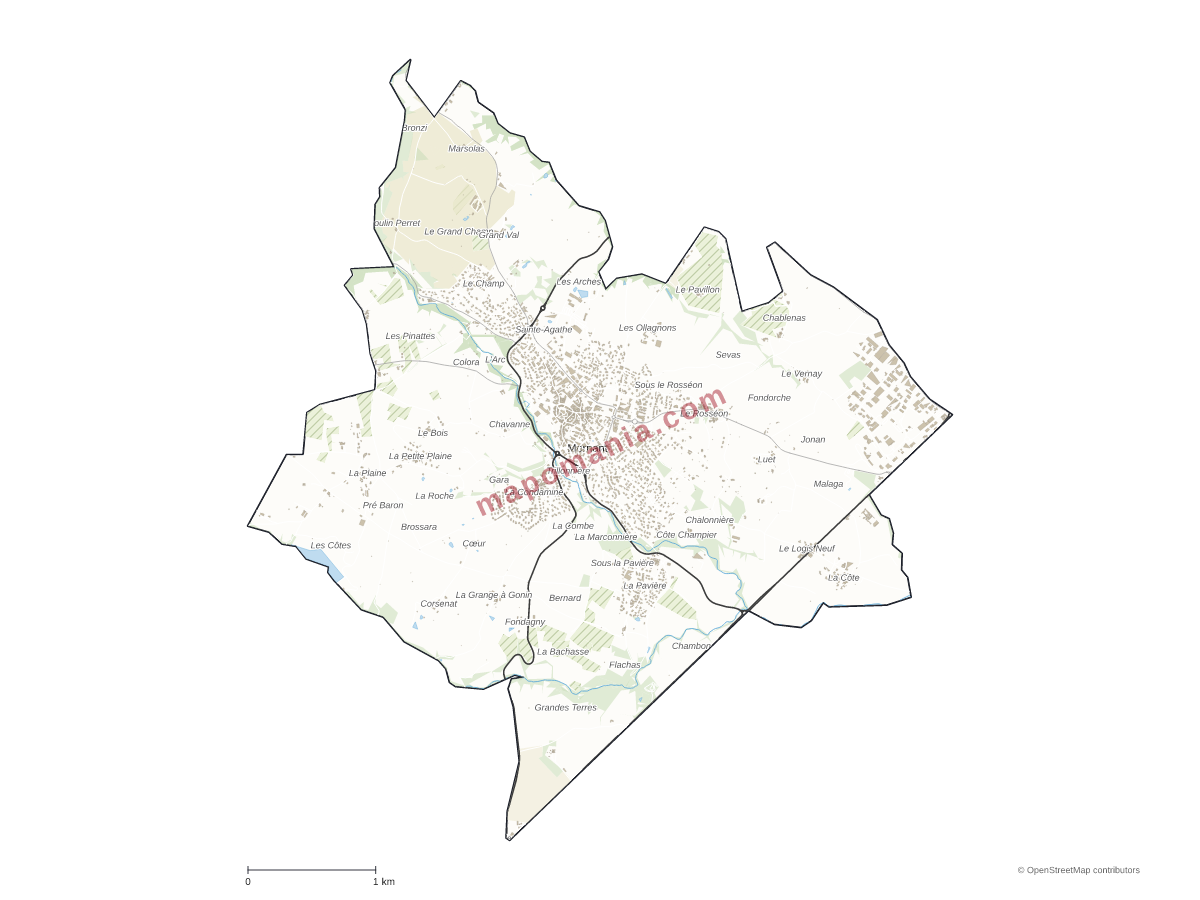 Carte de Mornant à personnaliser