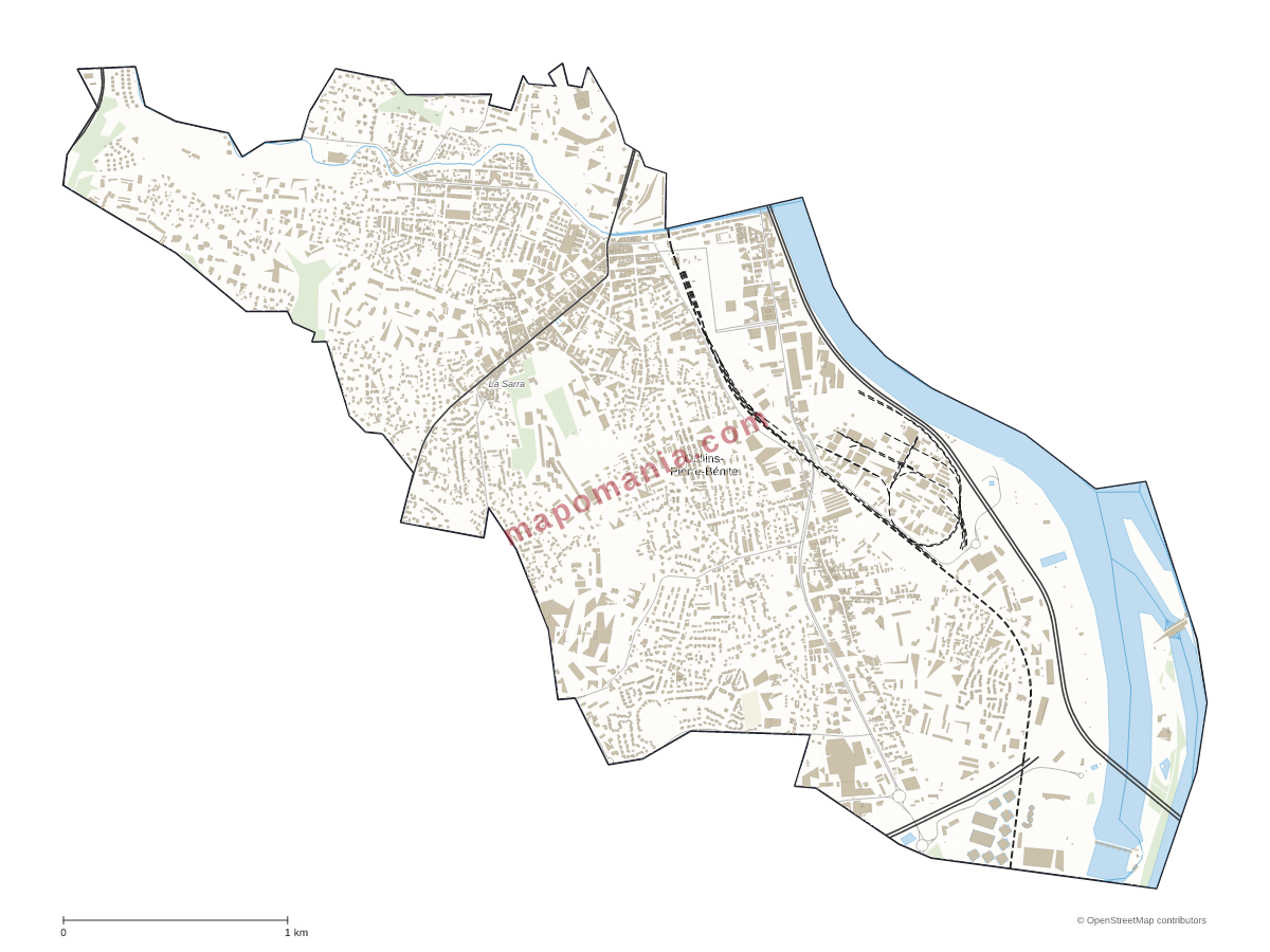 Carte de Oullins-Pierre-Bénite à personnaliser