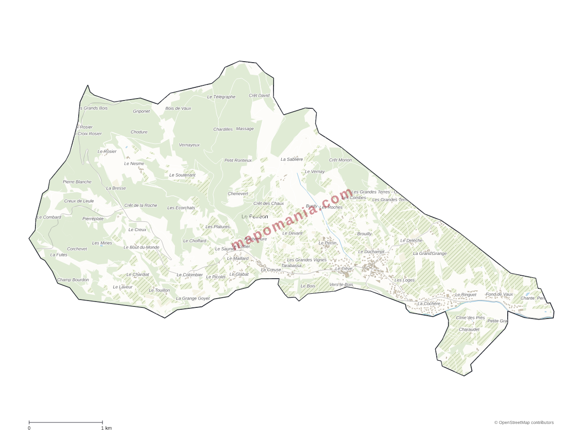 Carte de Le Perréon à personnaliser