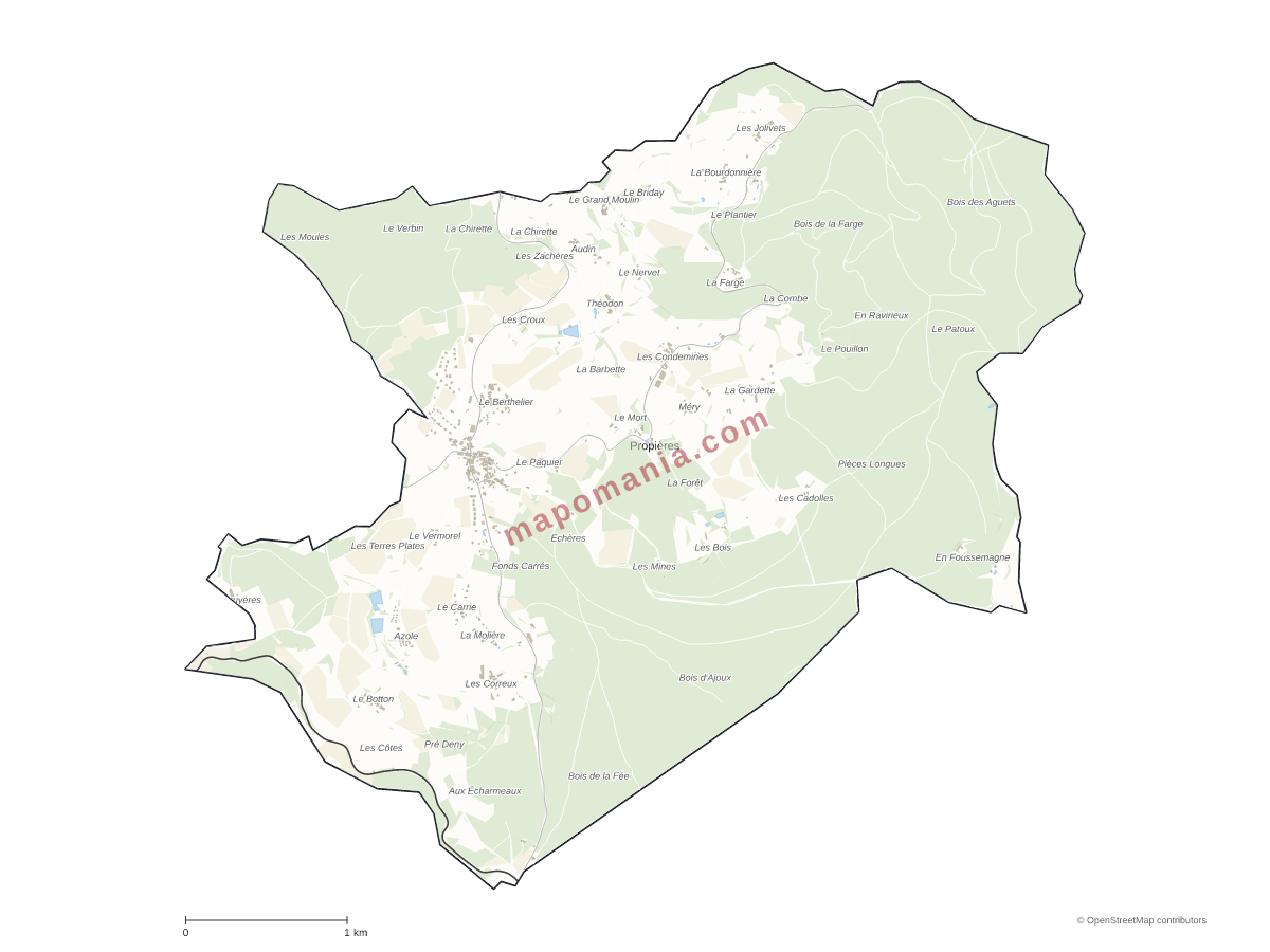 Carte de Propières à personnaliser