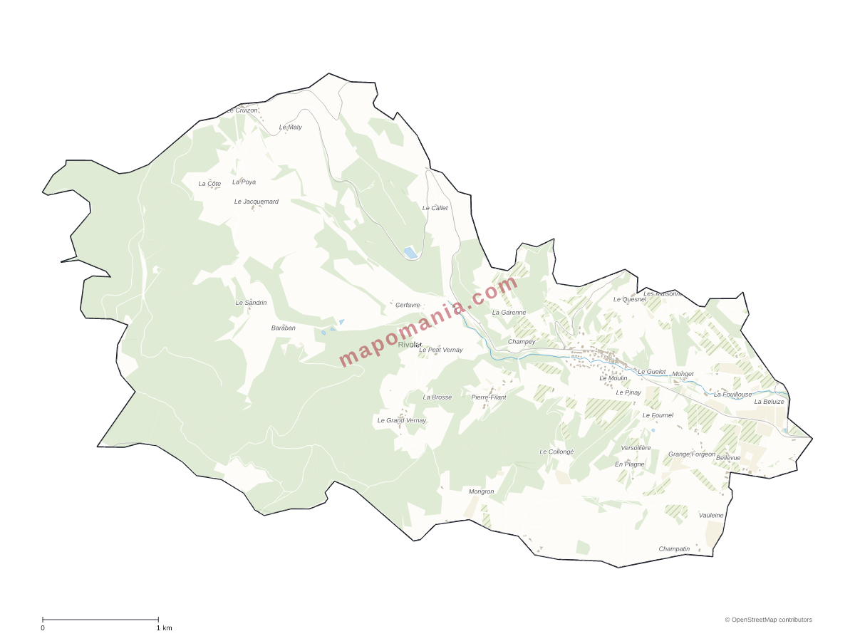 Carte de Rivolet à personnaliser