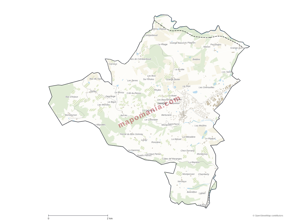 Carte de Savigny à personnaliser