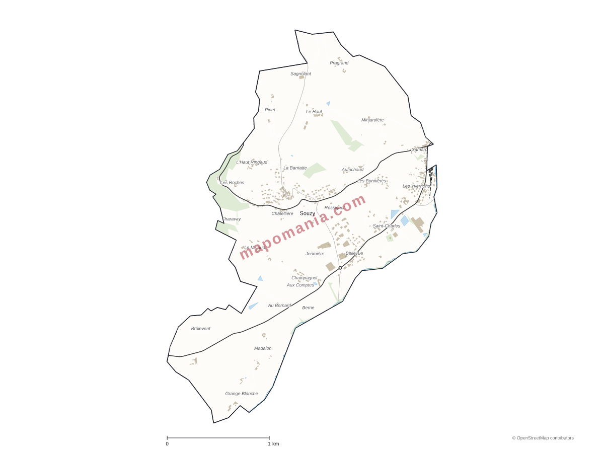 Carte de Souzy à personnaliser