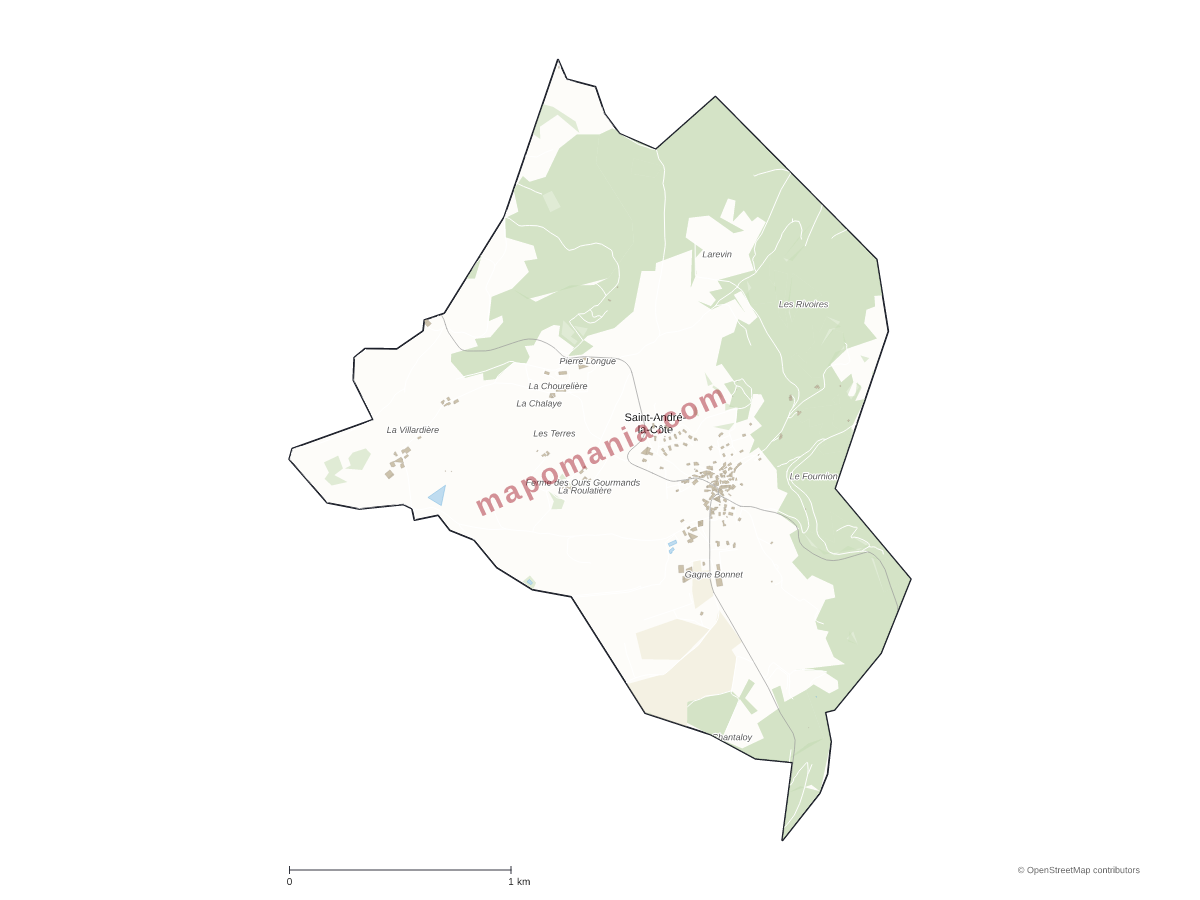 Carte de Saint-André-la-Côte à personnaliser