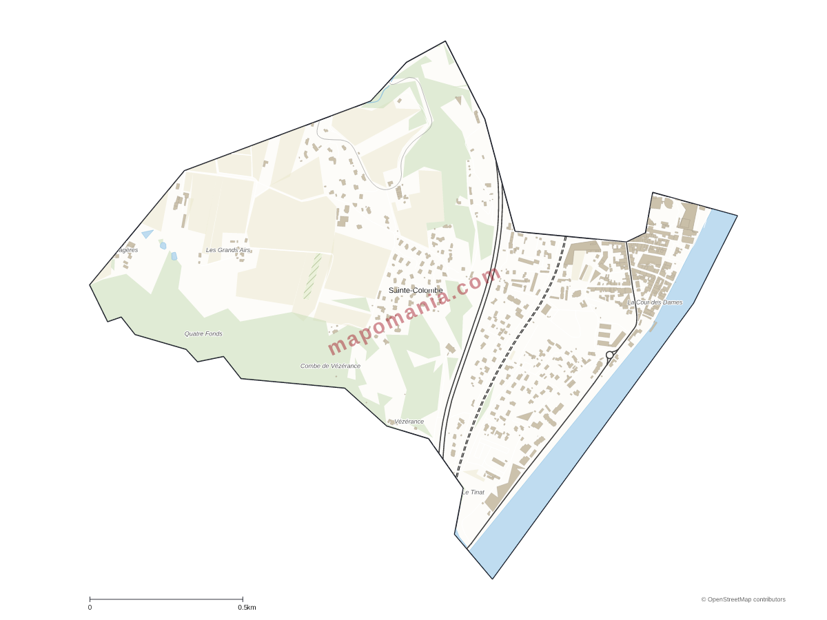Carte de Sainte-Colombe à personnaliser