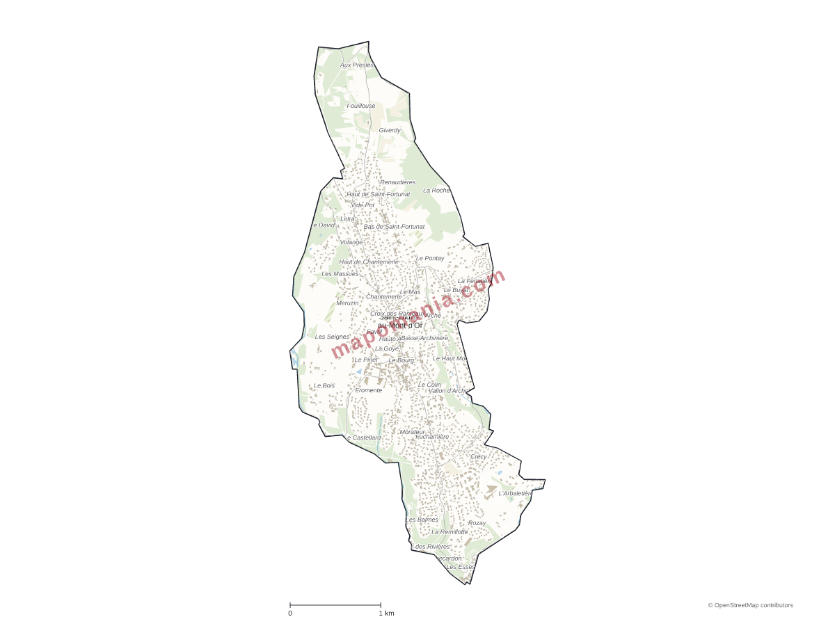 Carte de Saint-Didier-au-Mont-d'Or à personnaliser