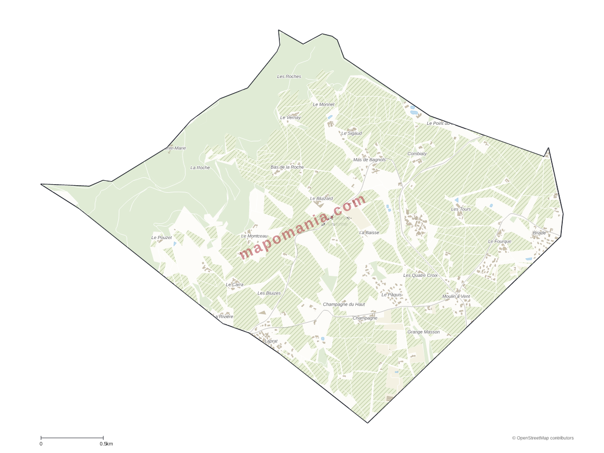 Carte de Saint-Étienne-la-Varenne à personnaliser