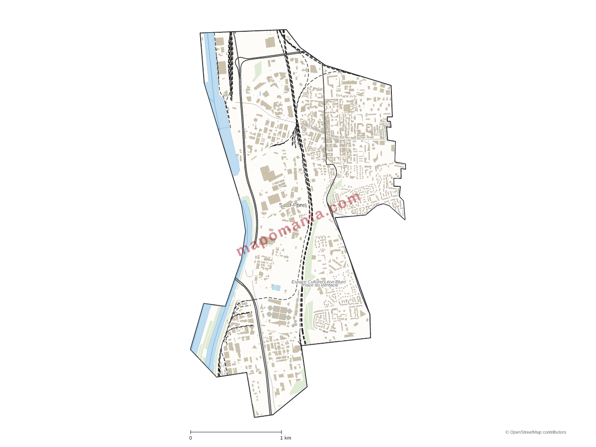 Carte de Saint-Fons à personnaliser