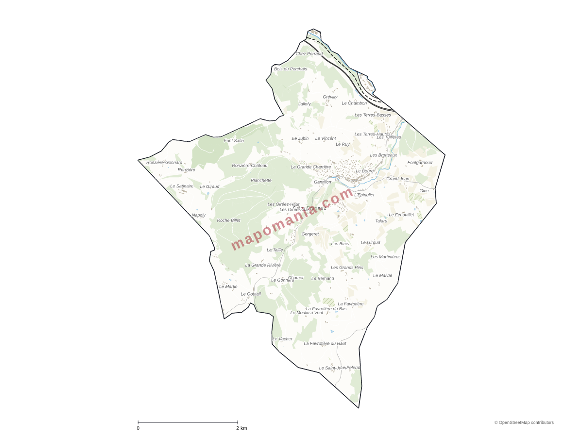 Carte de Saint-Forgeux à personnaliser