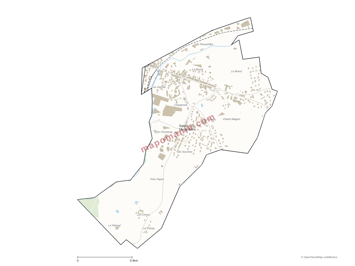 Carte de Sainte-Foy-l'Argentière à personnaliser