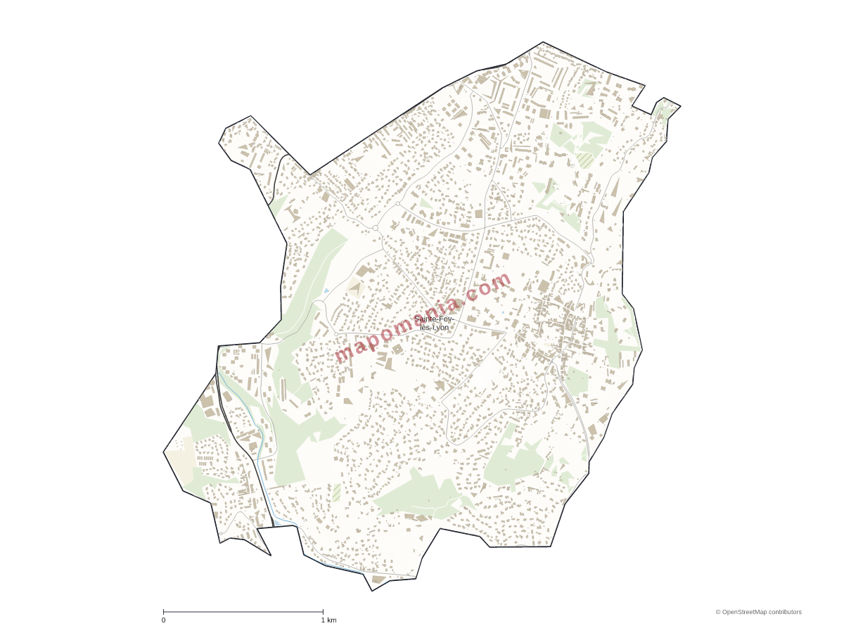 Carte de Sainte-Foy-lès-Lyon à personnaliser