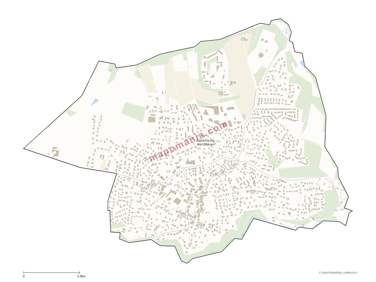 Carte de Saint-Genis-les-Ollières à personnaliser
