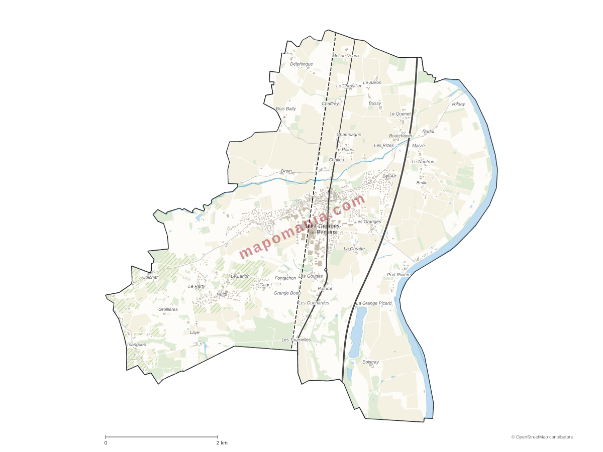Carte de Saint-Georges-de-Reneins à personnaliser