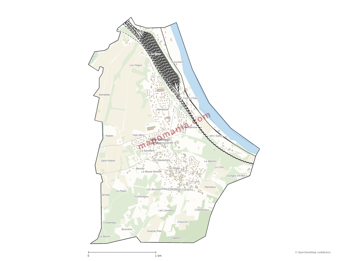 Carte de Saint-Germain-au-Mont-d'Or à personnaliser
