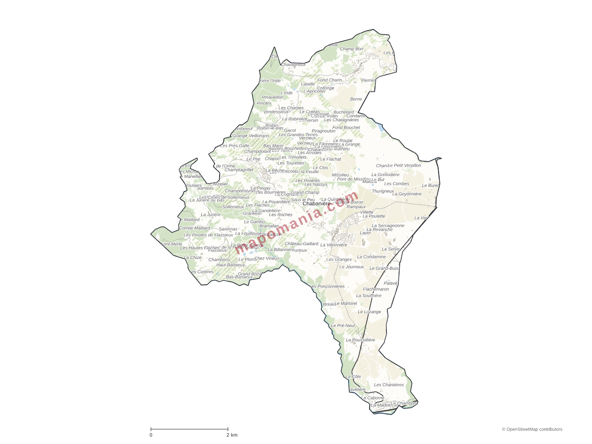 Carte de Chabanière à personnaliser