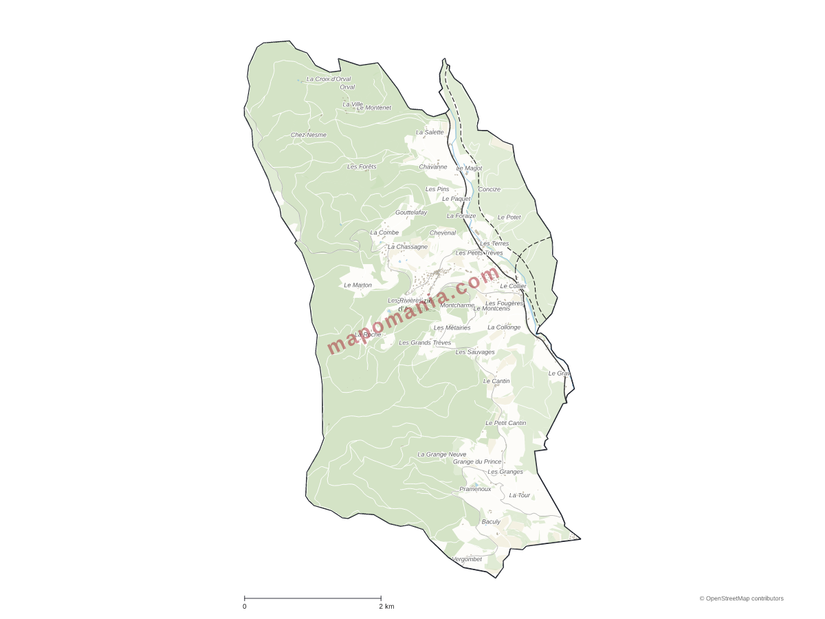 Carte de Saint-Nizier-d'Azergues à personnaliser