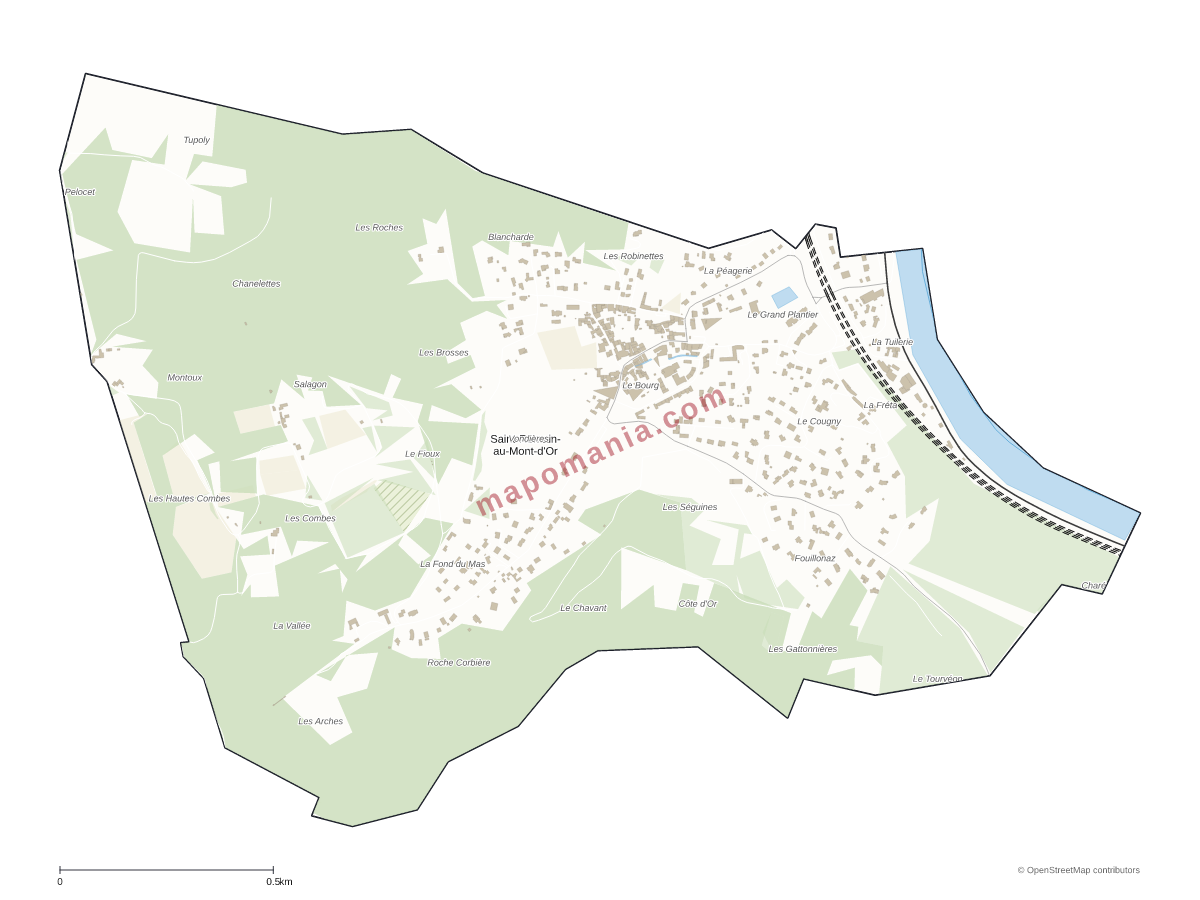 Carte de Saint-Romain-au-Mont-d'Or à personnaliser