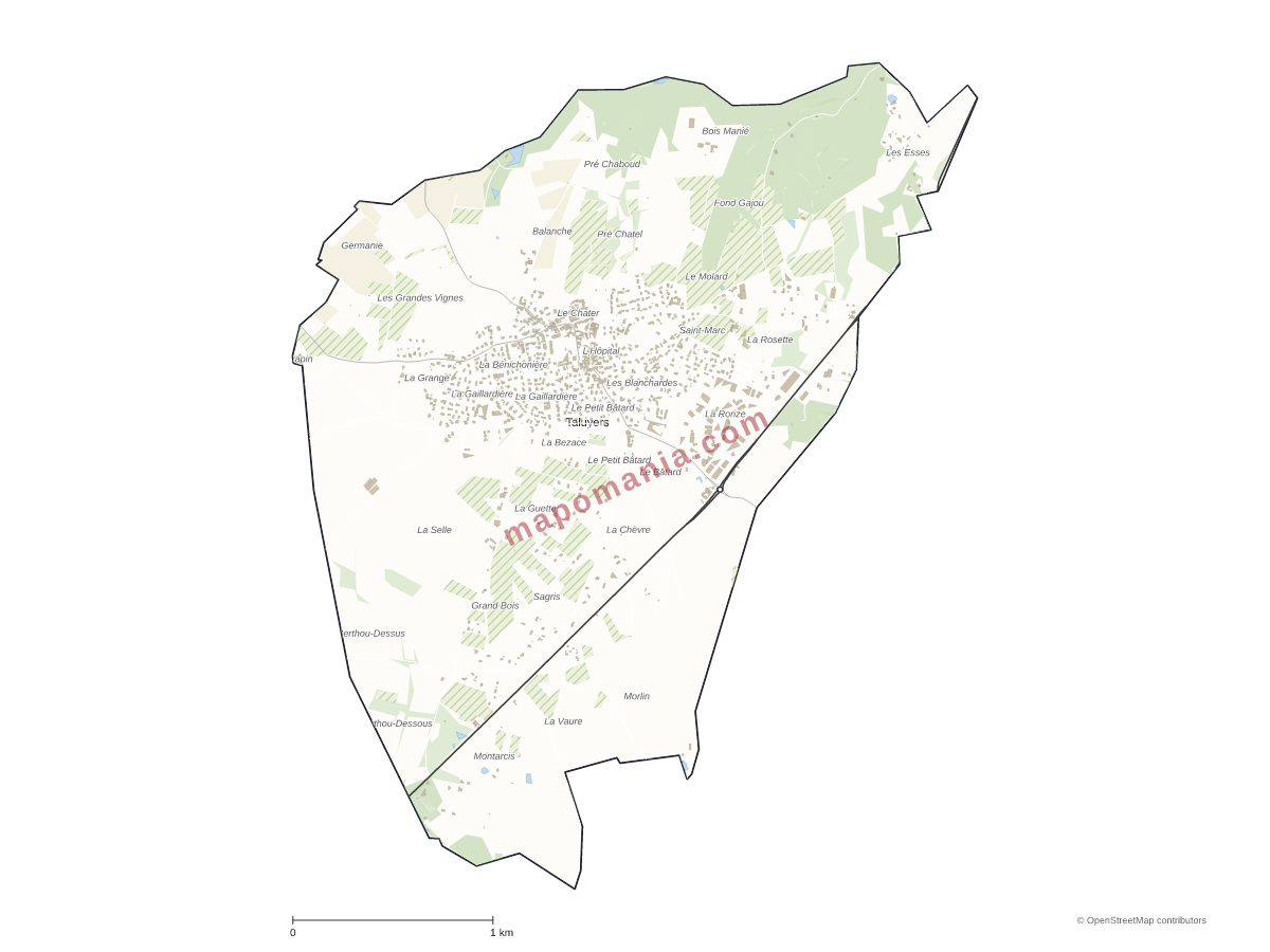 Carte de Taluyers à personnaliser