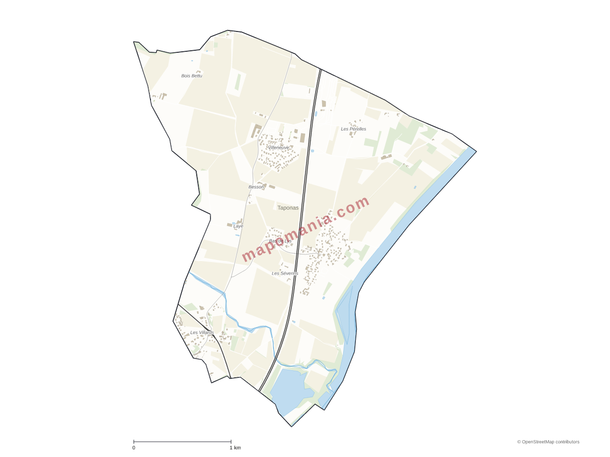 Carte de Taponas à personnaliser