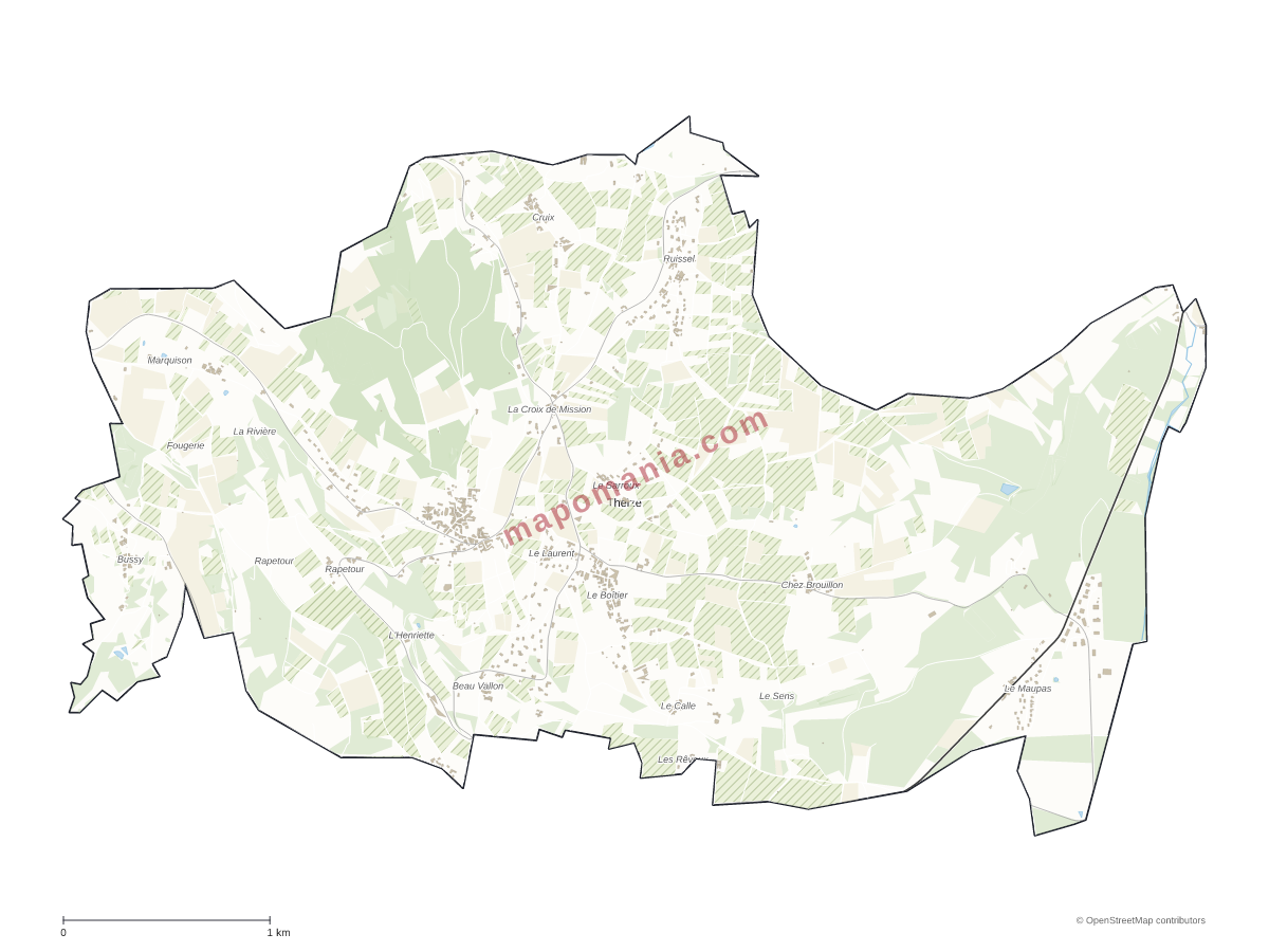 Carte de Theizé à personnaliser