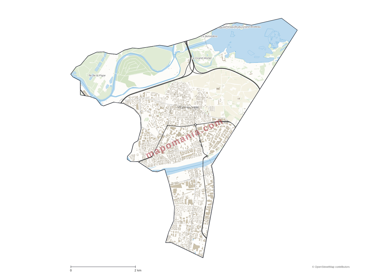 Carte de Vaulx-en-Velin à personnaliser