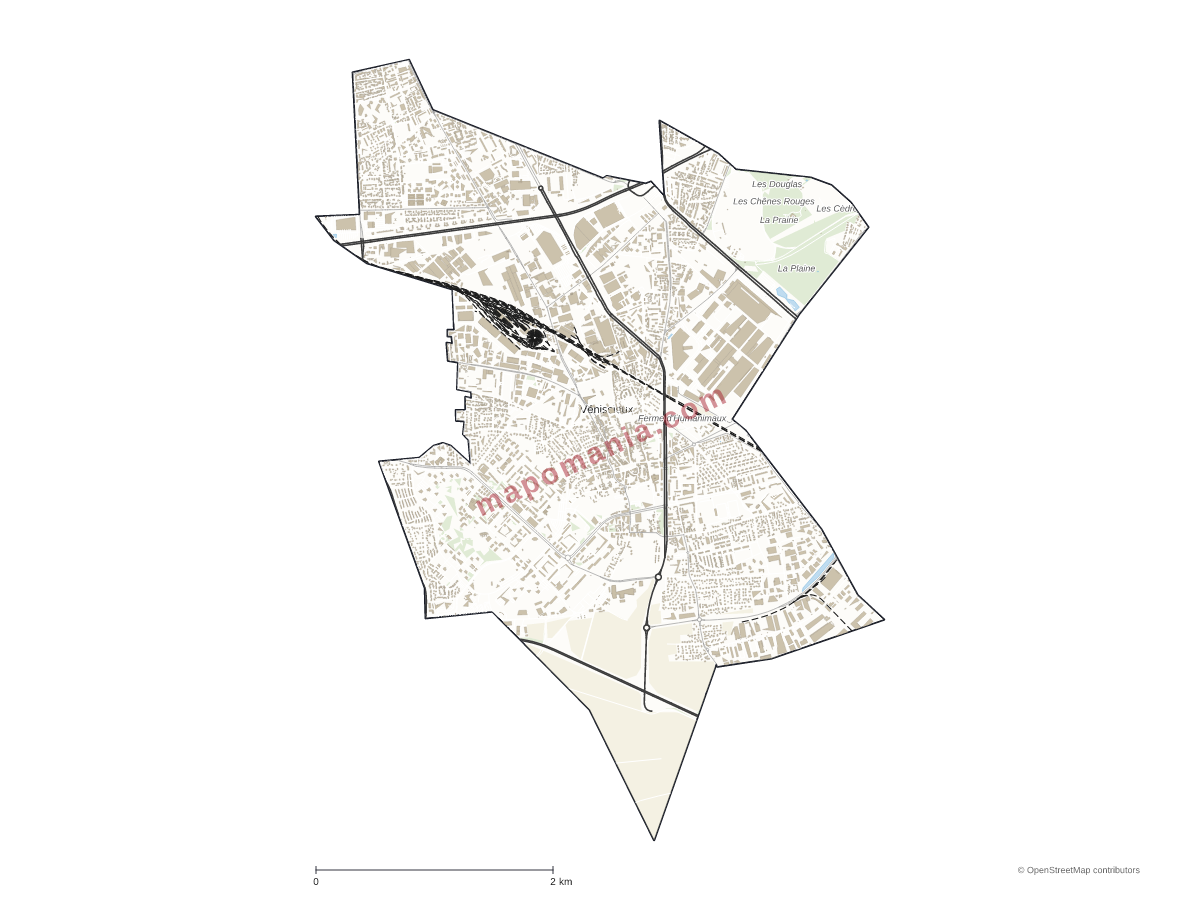Carte de Vénissieux à personnaliser