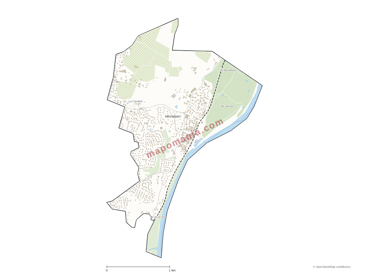 Carte de Vernaison à personnaliser