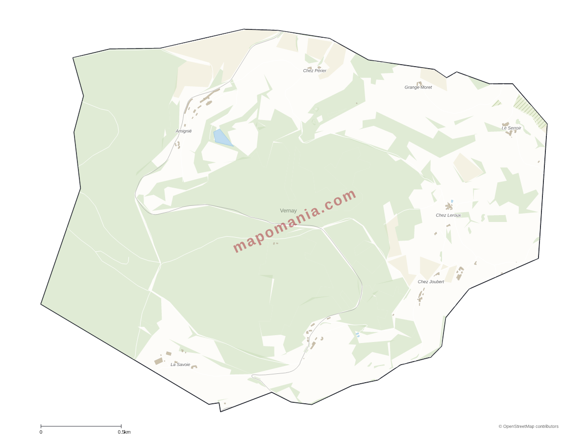 Carte de Vernay à personnaliser