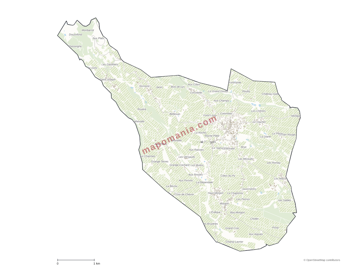 Carte de Villié-Morgon à personnaliser