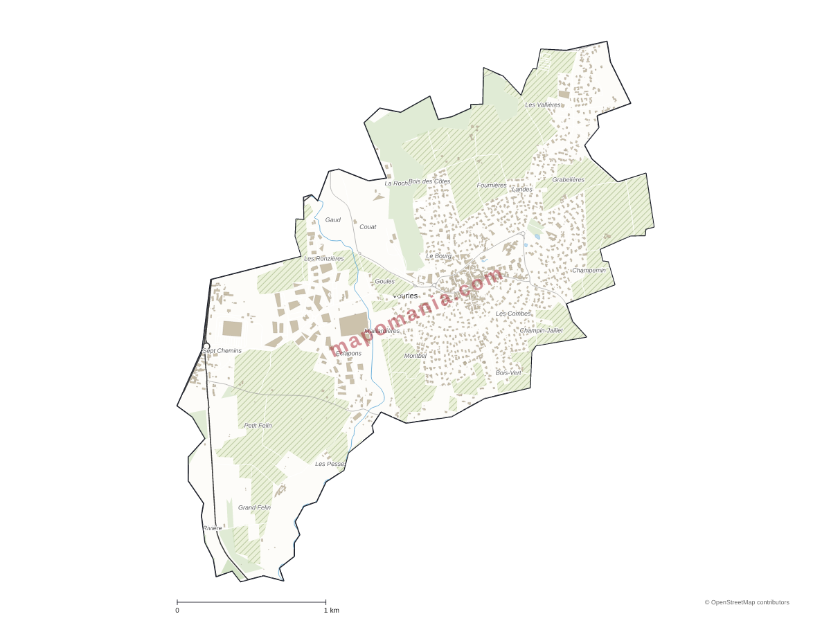 Carte de Vourles à personnaliser