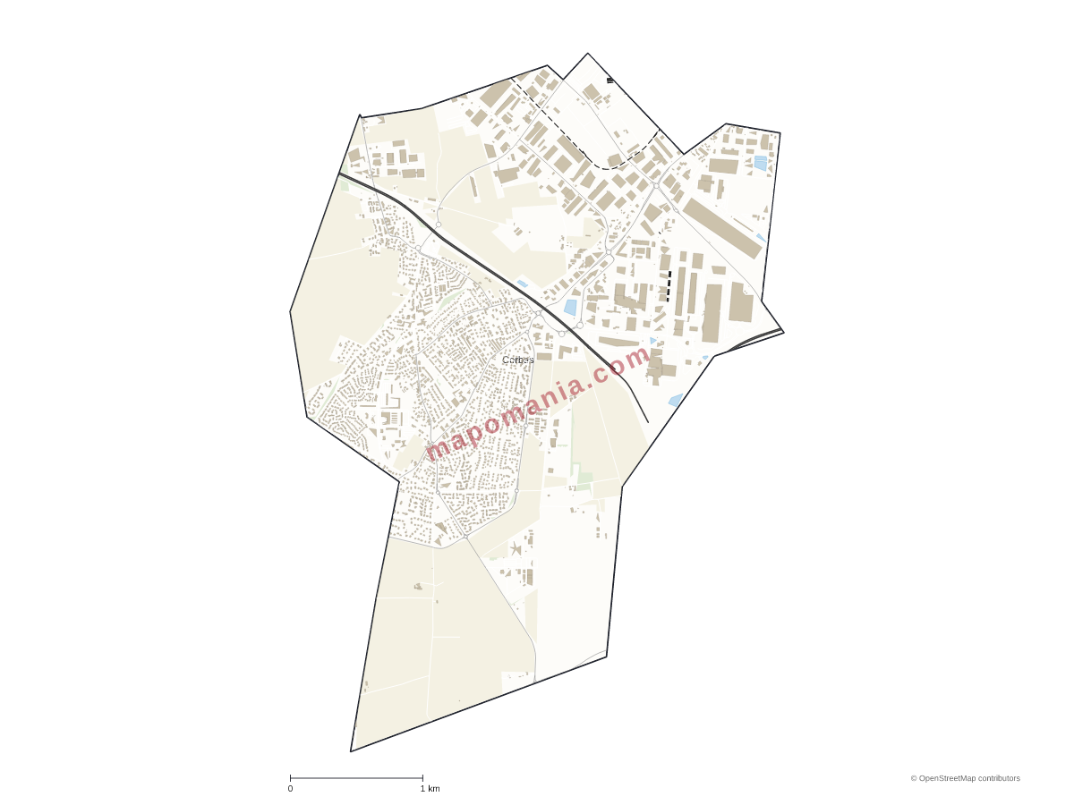 Carte de Corbas à personnaliser