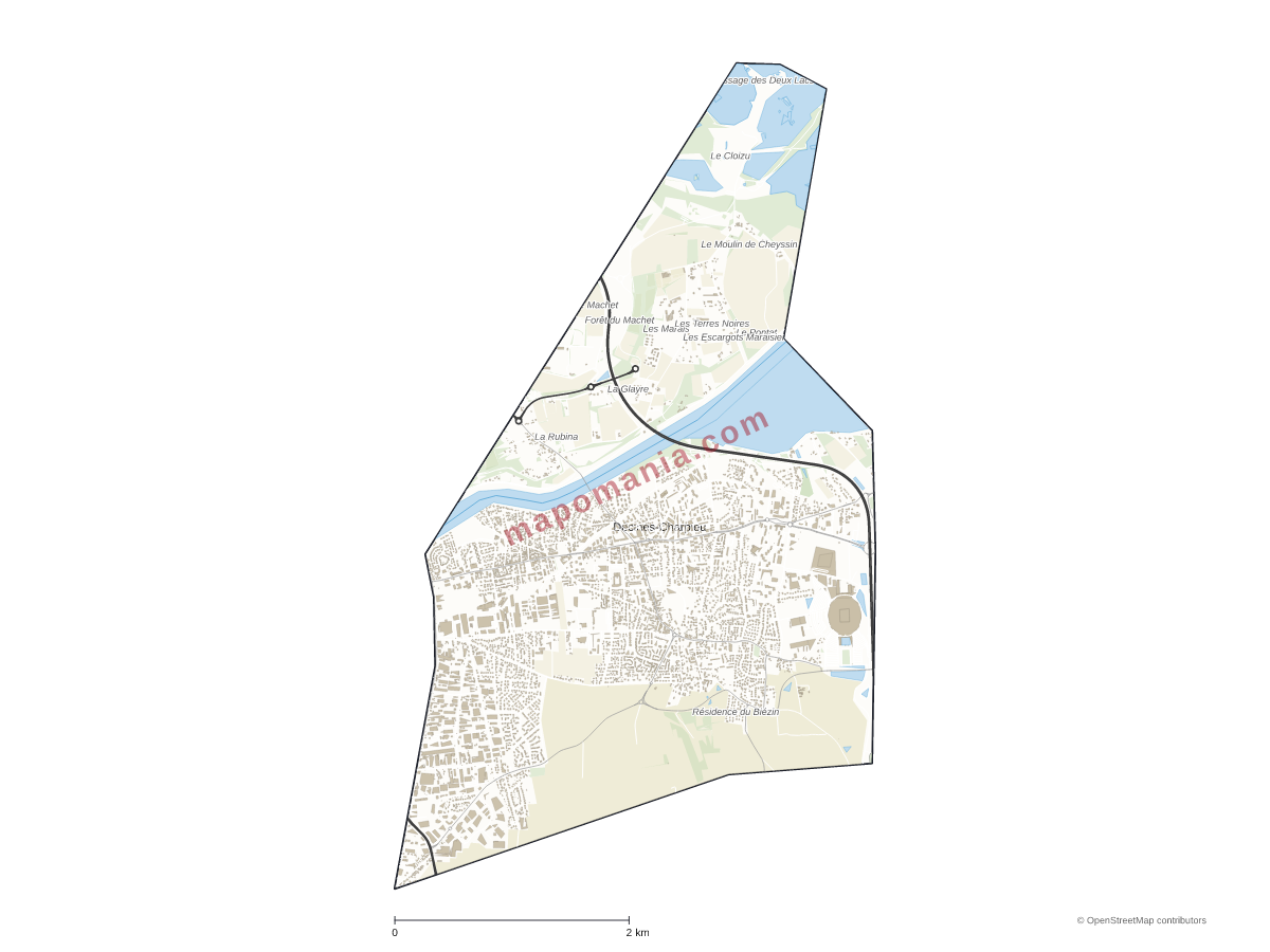 Carte de Décines-Charpieu à personnaliser