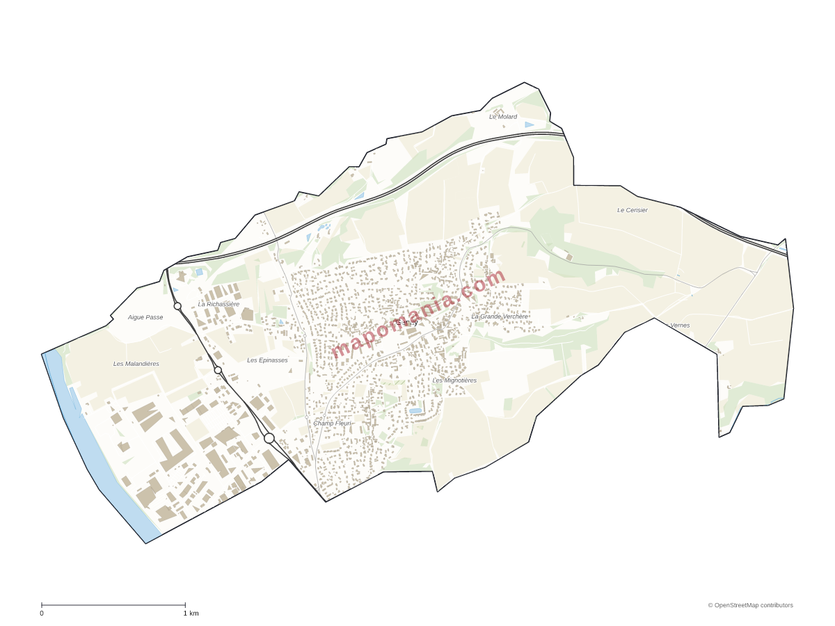 Carte de Genay à personnaliser