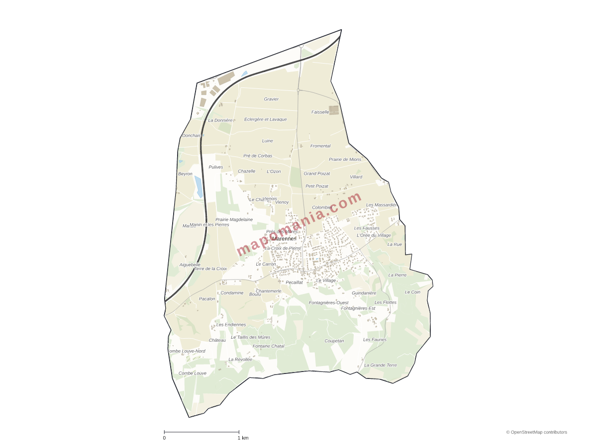 Carte de Marennes à personnaliser