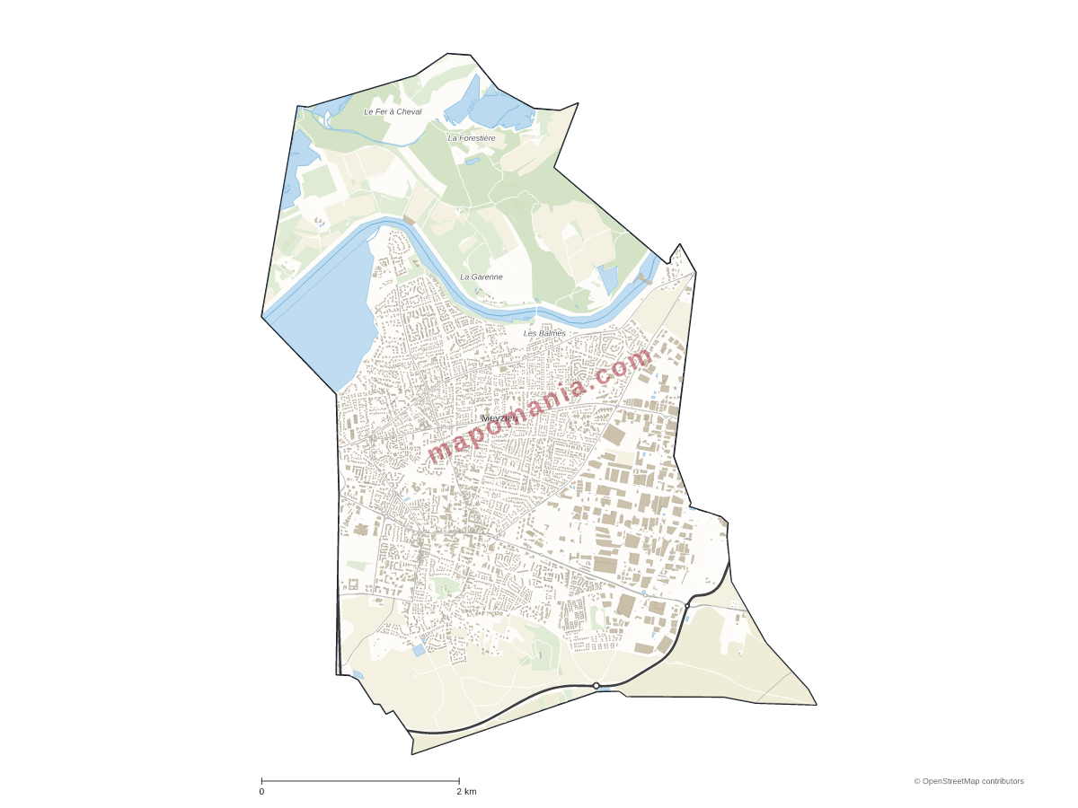 Carte de Meyzieu à personnaliser