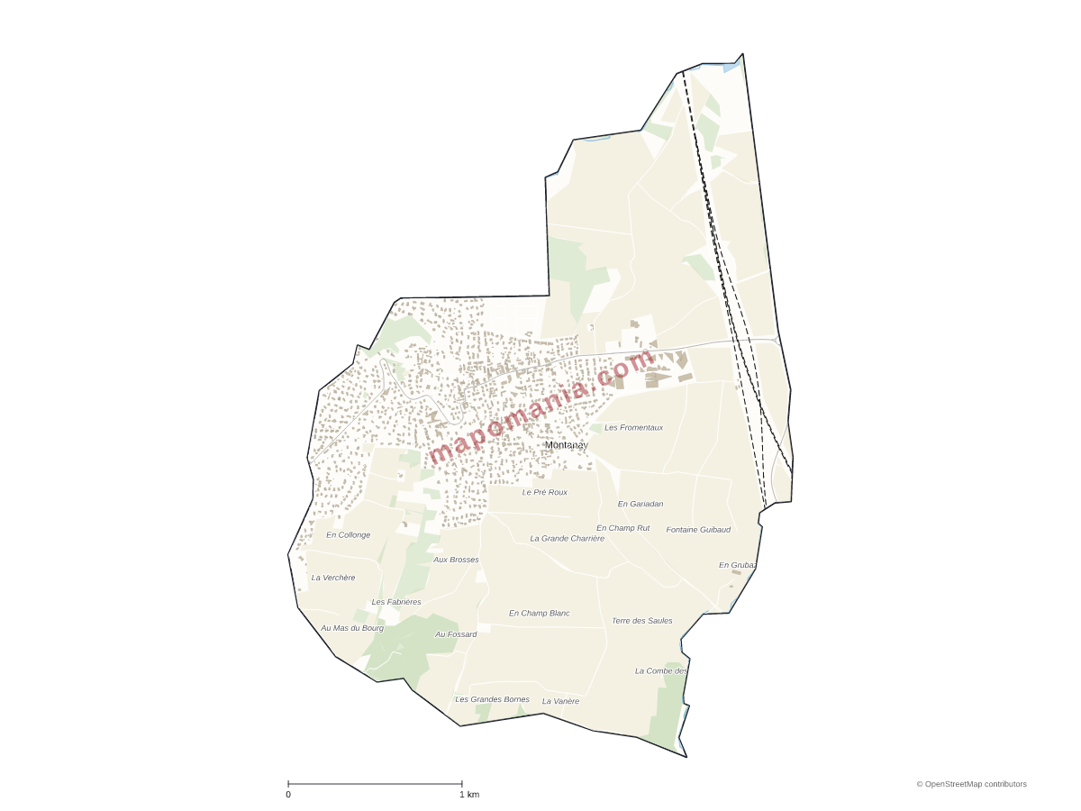 Carte de Montanay à personnaliser