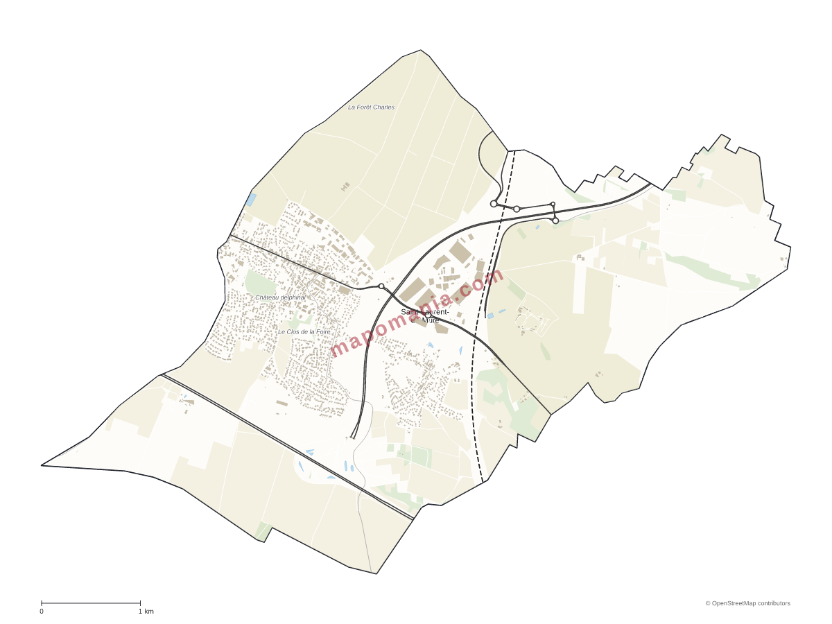 Carte de Saint-Laurent-de-Mure à personnaliser