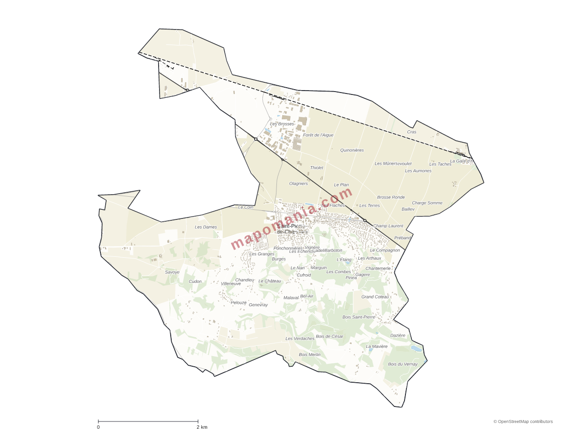 Carte de Saint-Pierre-de-Chandieu à personnaliser