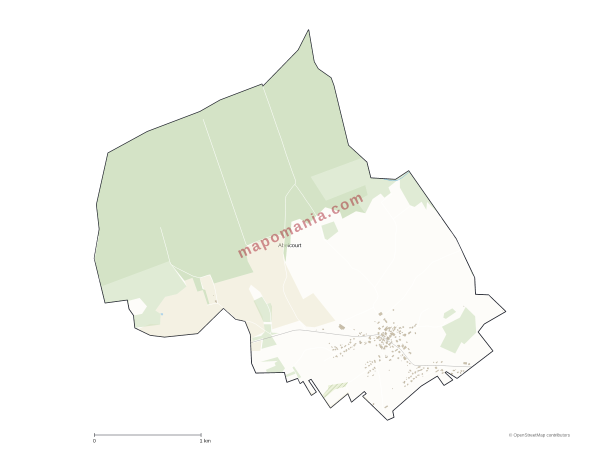 Carte de Abelcourt à personnaliser