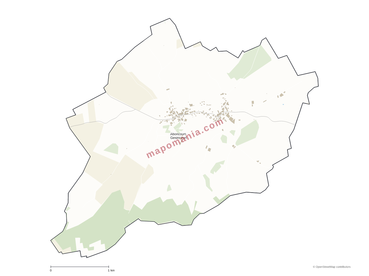 Carte de Aboncourt-Gesincourt à personnaliser