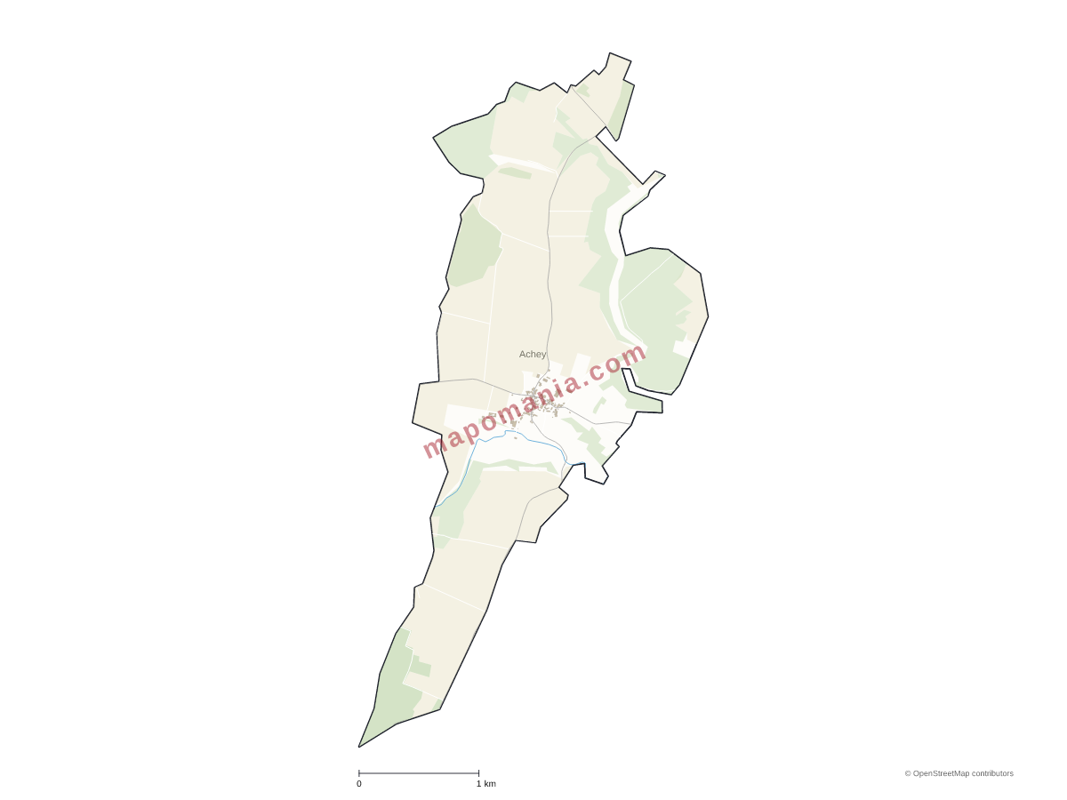 Carte de Achey à personnaliser