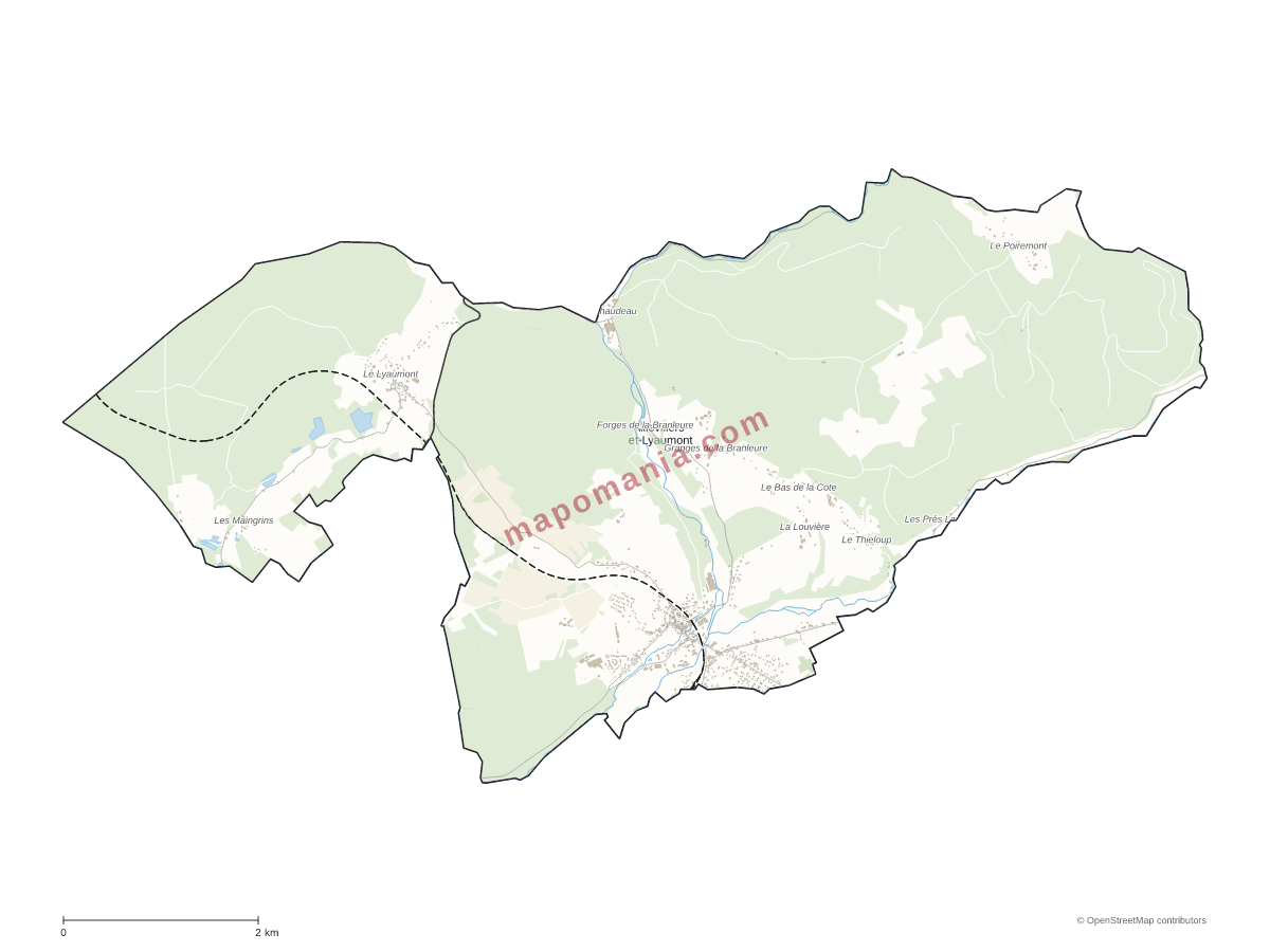 Carte de Aillevillers-et-Lyaumont à personnaliser