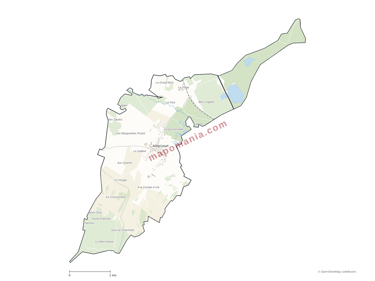 Carte de Ailloncourt à personnaliser