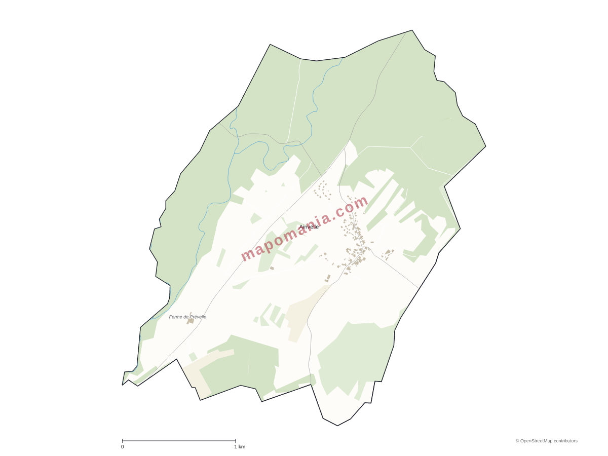 Carte de Ainvelle à personnaliser