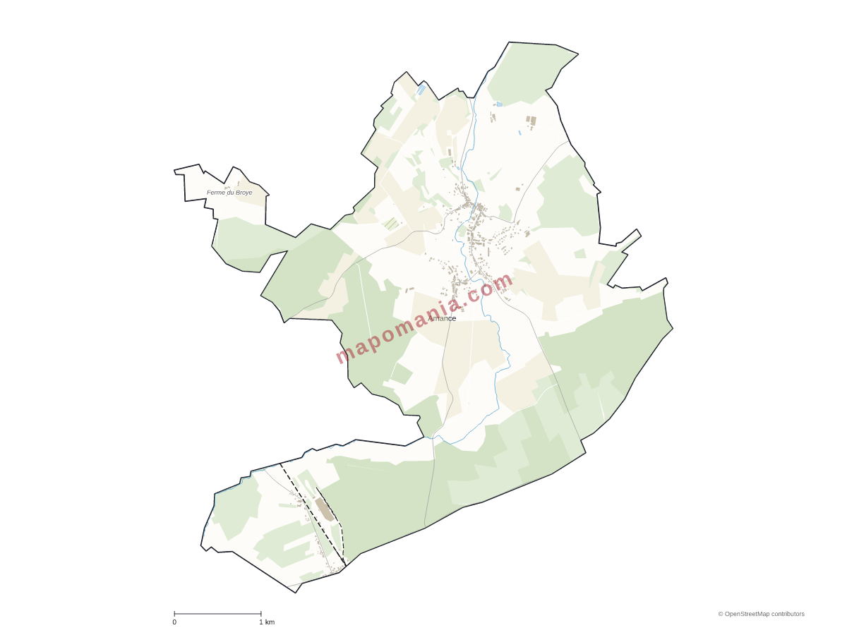 Carte de Amance à personnaliser