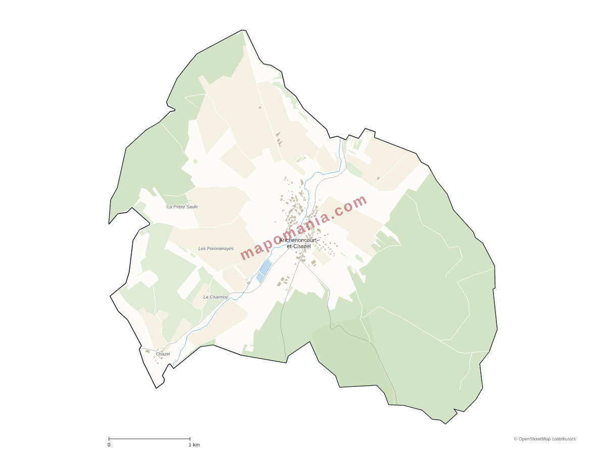 Carte de Anchenoncourt-et-Chazel à personnaliser