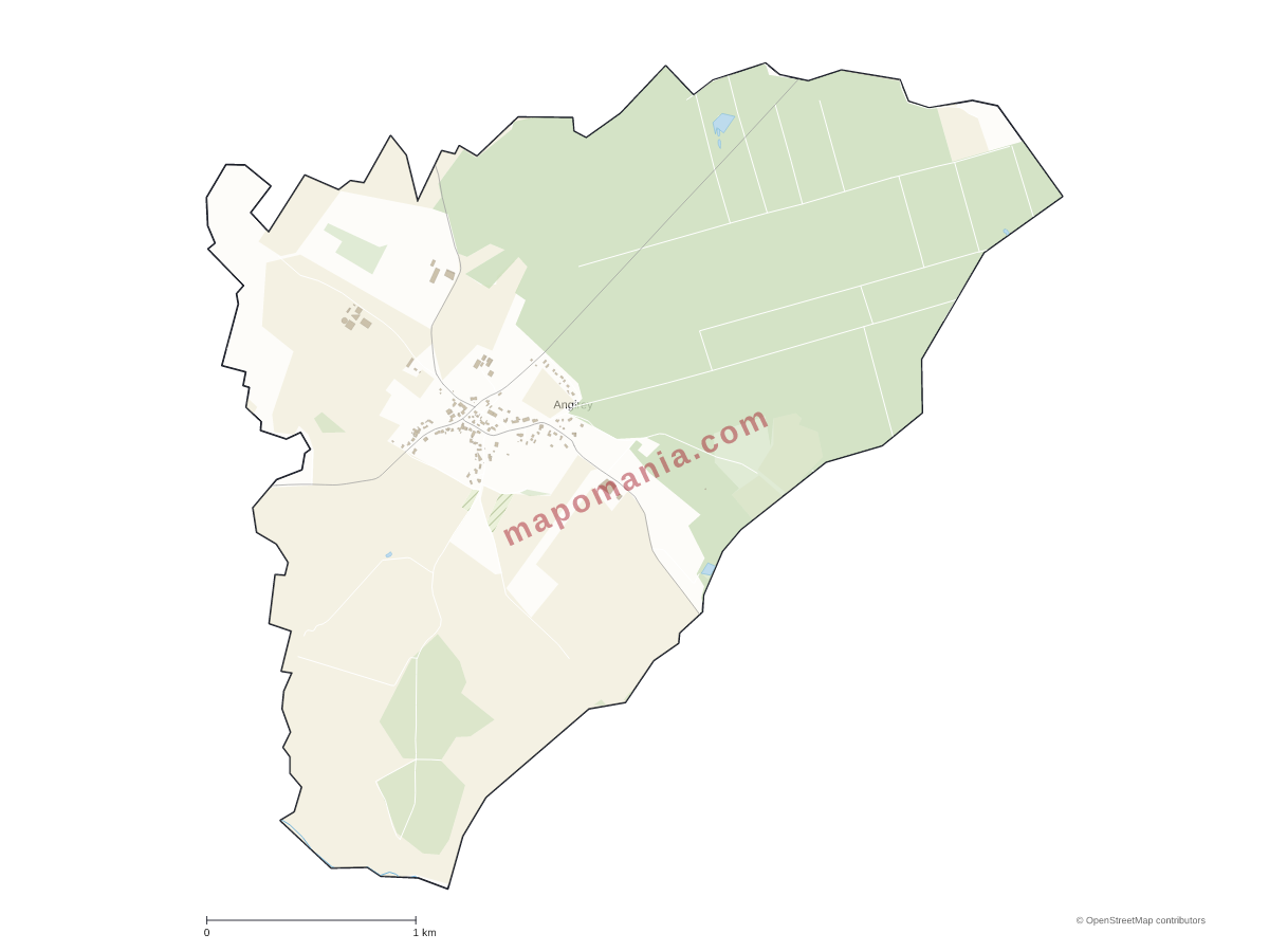 Carte de Angirey à personnaliser
