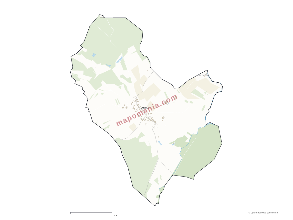Carte de Anjeux à personnaliser